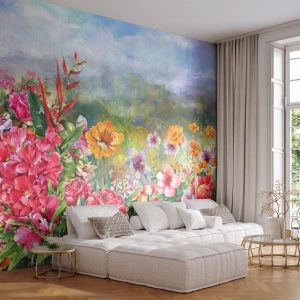 Fotomurali Premium Sand - Il giardino impazzito - Fiori, Giardino, Natura - 250x175 cm