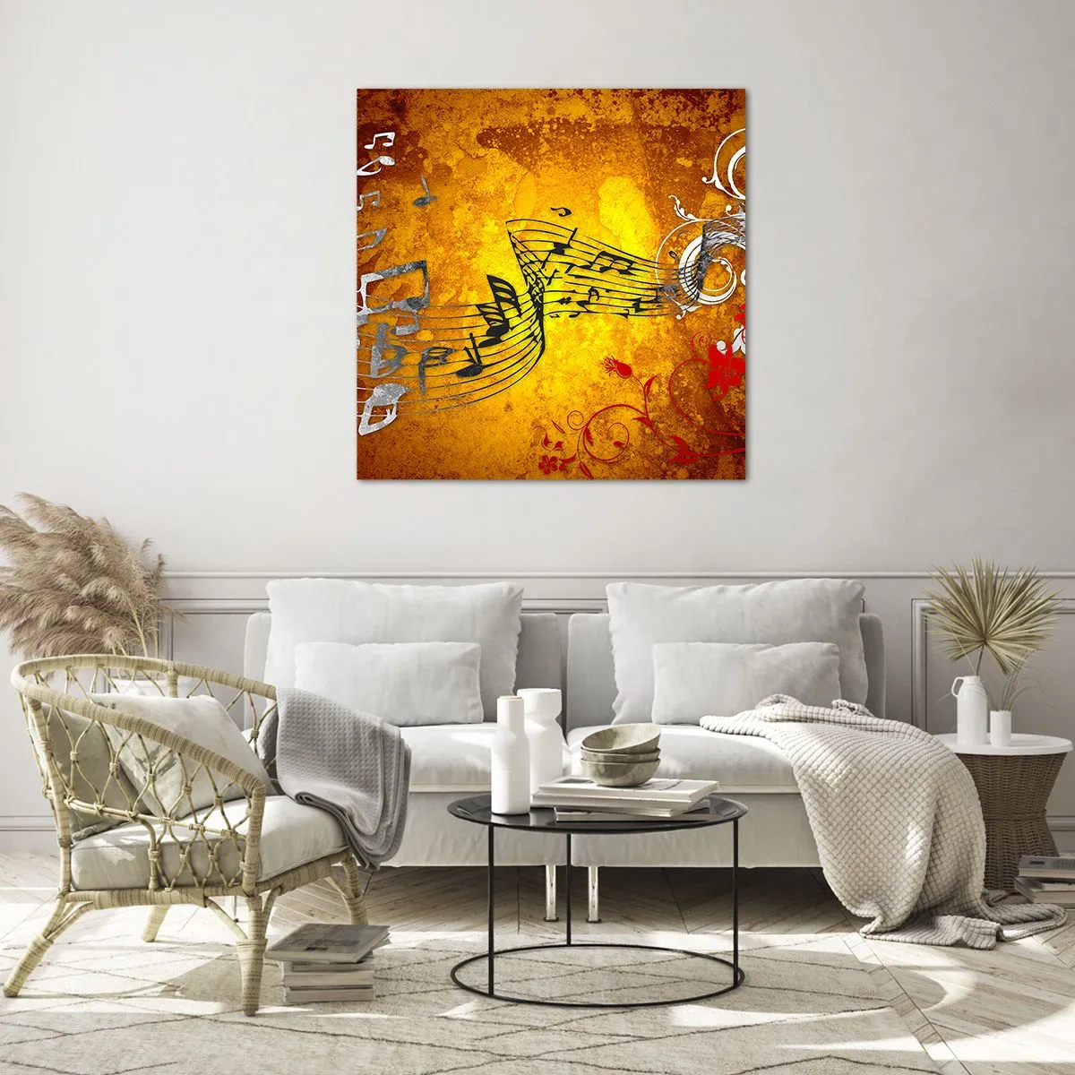 Quadro su vetro - Che la musica scorra - 50x50 cm