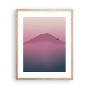 Poster in cornice rovere chiaro - Viandanti sopra le nuvole - 40x50 cm