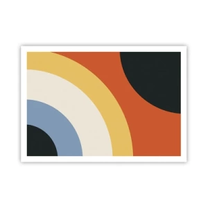Poster - Opera d'arte astratta con archi colorati e cerchi contrastanti - 100x70cm - Verso di se - Decorazione murale moderna per soggiorno e camera da letto ARTTOR