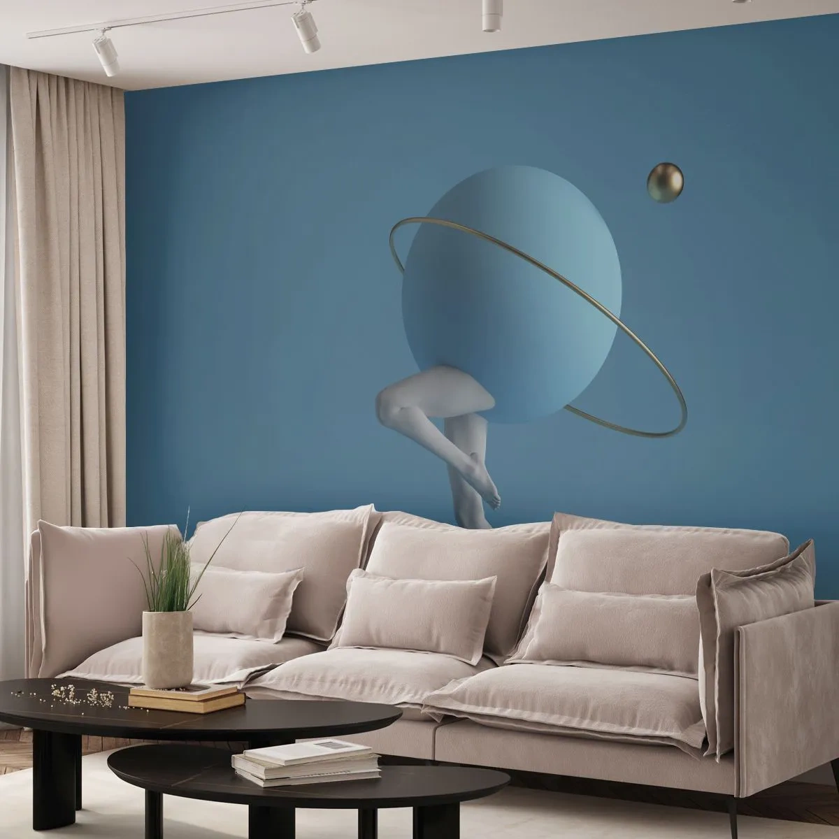 Fotomurali Autoadesivo Deluxe Sticker - E i pianeti folleggiano - Astrazione, Gambe, Tridimensionale - 250x175 cm