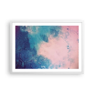 Poster in cornice bianca - Abbracci nel blu - 70x50 cm