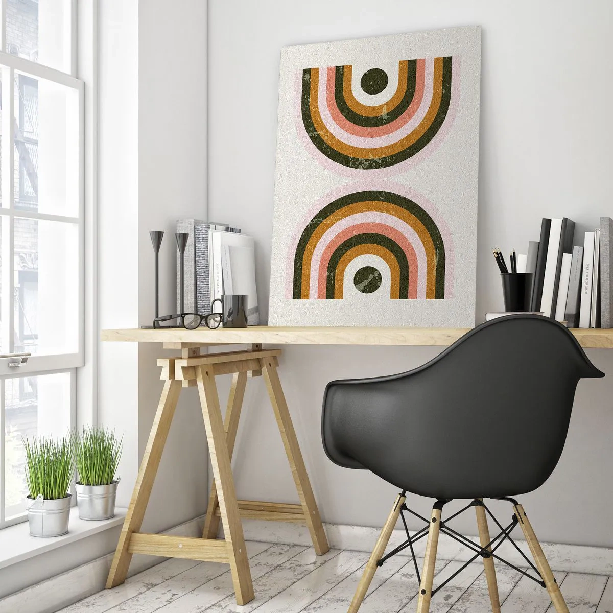 Quadro su vetro - Astrazione gemella - 70x100 cm