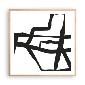 Poster in cornice rovere chiaro - Struttura bianca e nera - 60x60 cm
