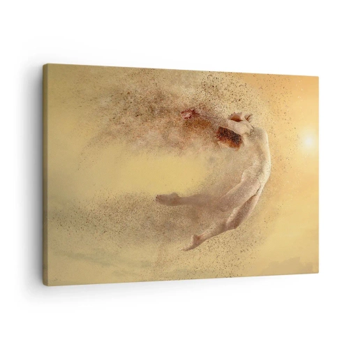 Quadro su tela - Stampe su Tela - Una figura in movimento dinamico con effetto di disintegrazione - 70x50cm - Nell'estasi della danza - Decorazione murale moderna per soggiorno e camera da letto ARTTOR