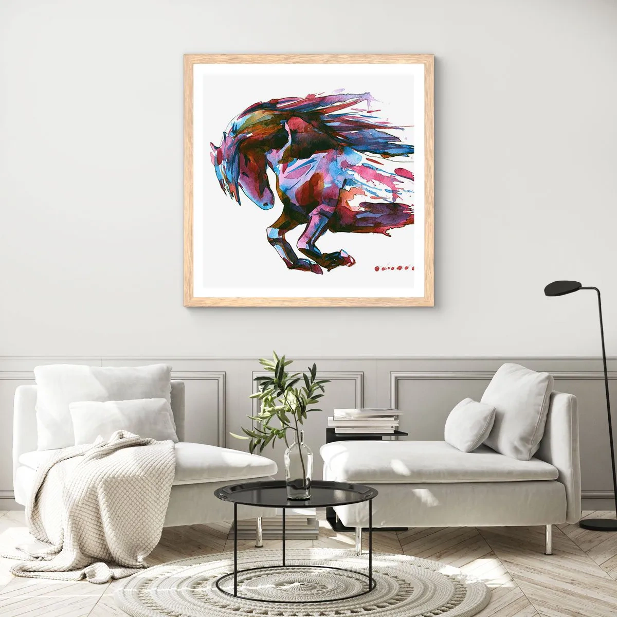 Poster in cornice rovere chiaro - In estasi - 40x40 cm