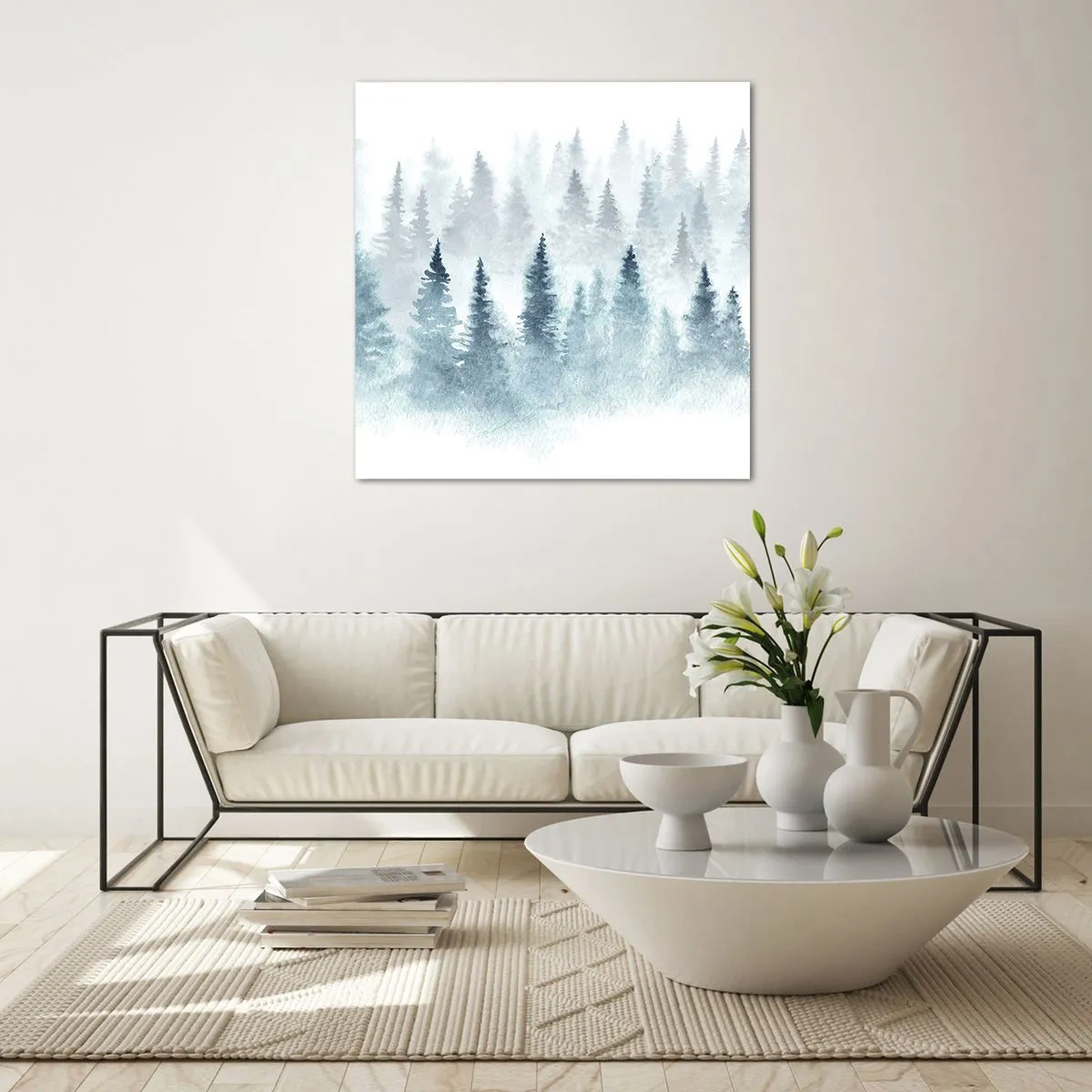 Quadro su vetro - Avvolti nella nebbia - 60x60 cm