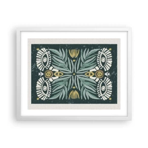 Poster in cornice bianca - Geometrie di arte popolare - 50x40 cm