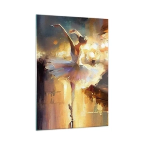 Quadro su vetro - Ballerina alla luce delle luci della città - 50x70cm - Miracolo nella strada - Decorazione murale moderna per soggiorno e camera da letto ARTTOR