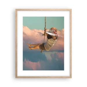 Poster in cornice rovere chiaro - Divertimento tra le nuvole - 40x50 cm