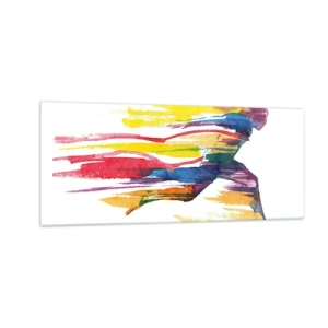 Quadro su vetro - Corsa attraverso l'arcobaleno - 100x40 cm