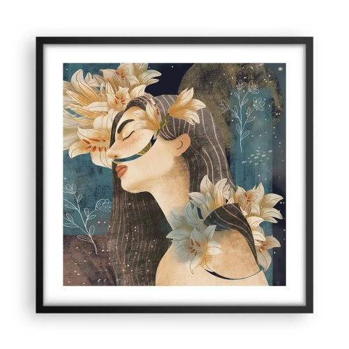 Poster in cornice nera - La favola della principessa con i gigli - 50x50 cm
