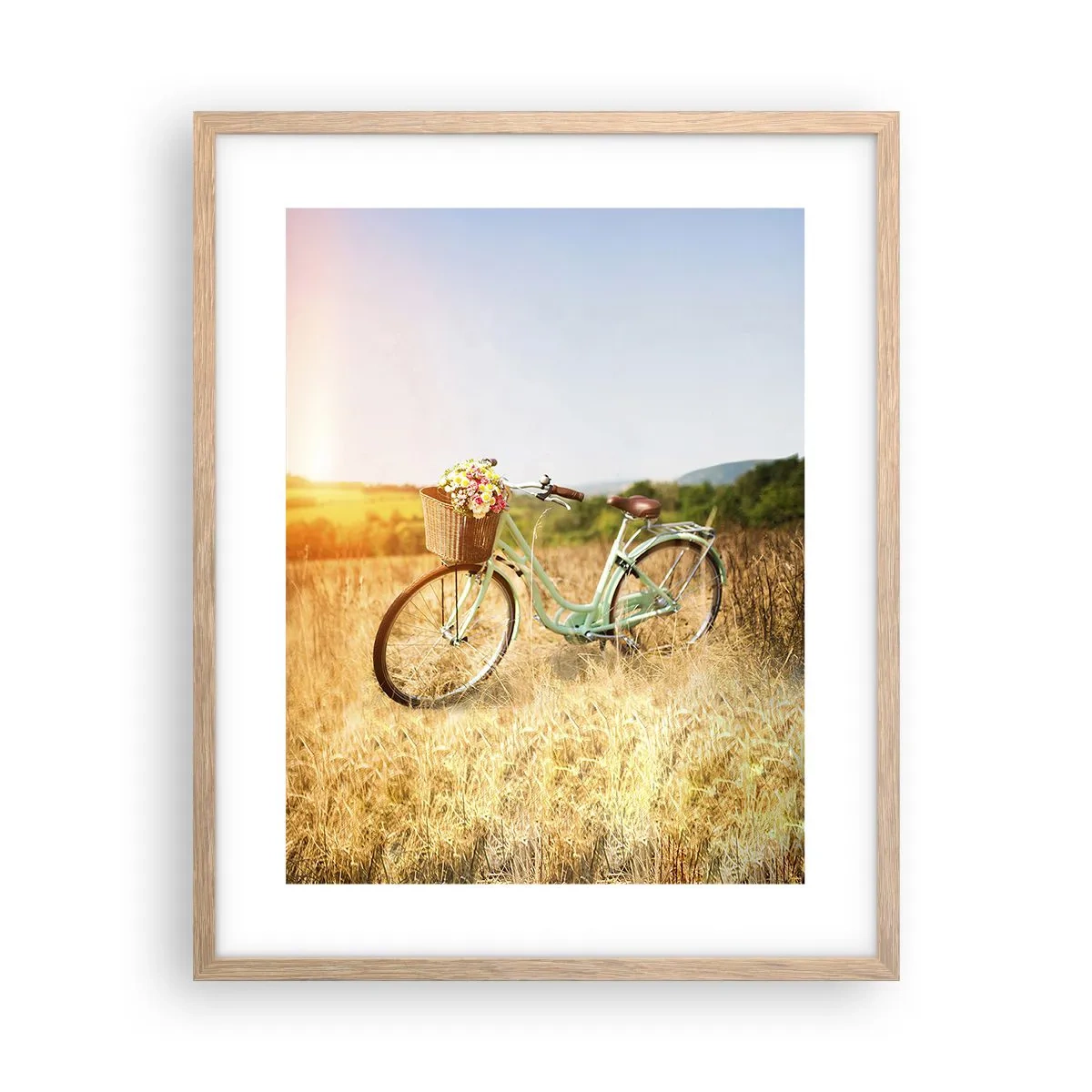 Poster in cornice rovere chiaro - Resto qui un attimo - 40x50 cm