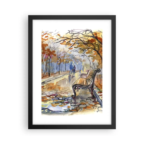 Poster in cornice nera - Passeggiando insieme l'autunno - 30x40 cm