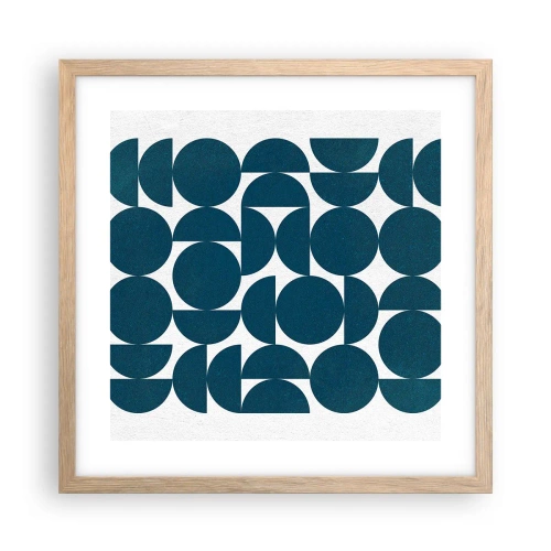 Poster in cornice rovere chiaro - Cerchi e semicerchi - 40x40 cm