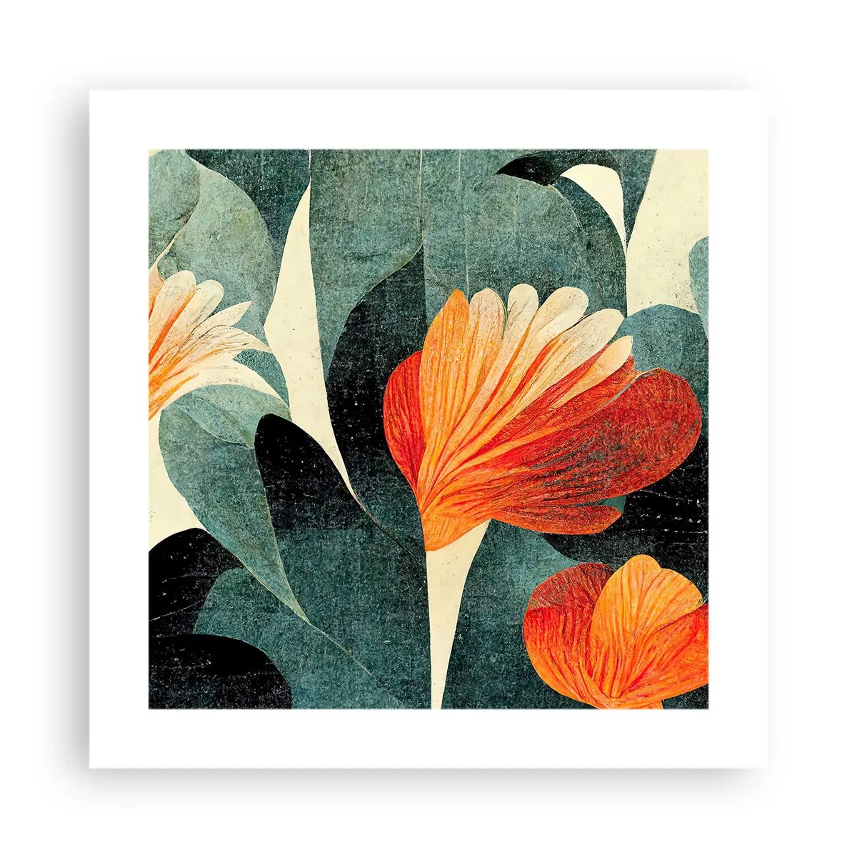 Poster - Caldo dei tropici e fresco del verde - 40x40 cm
