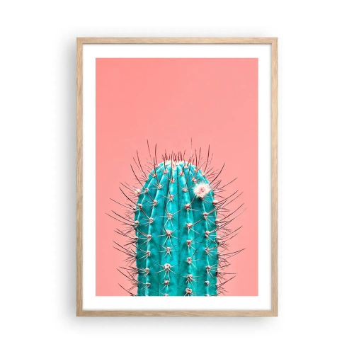 Poster in cornice rovere chiaro - Stai attento - 50x70 cm