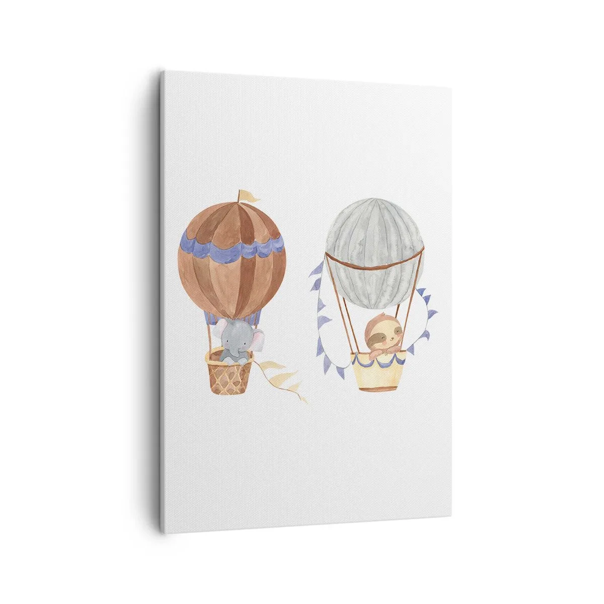 Quadro su tela - Stampe su Tela - Simpatici animali in palloncini su sfondo bianco - 50x70cm - Amici in viaggio - Decorazione murale moderna per soggiorno e camera da letto ARTTOR