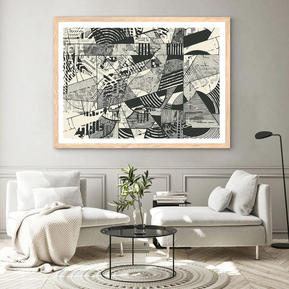 Poster in cornice rovere chiaro - Dinamica della contemporaneità - 70x50 cm