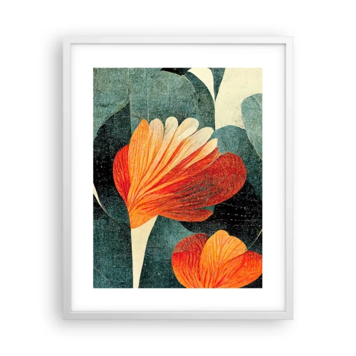 Poster in cornice bianca - Caldo dei tropici e fresco del verde - 40x50 cm