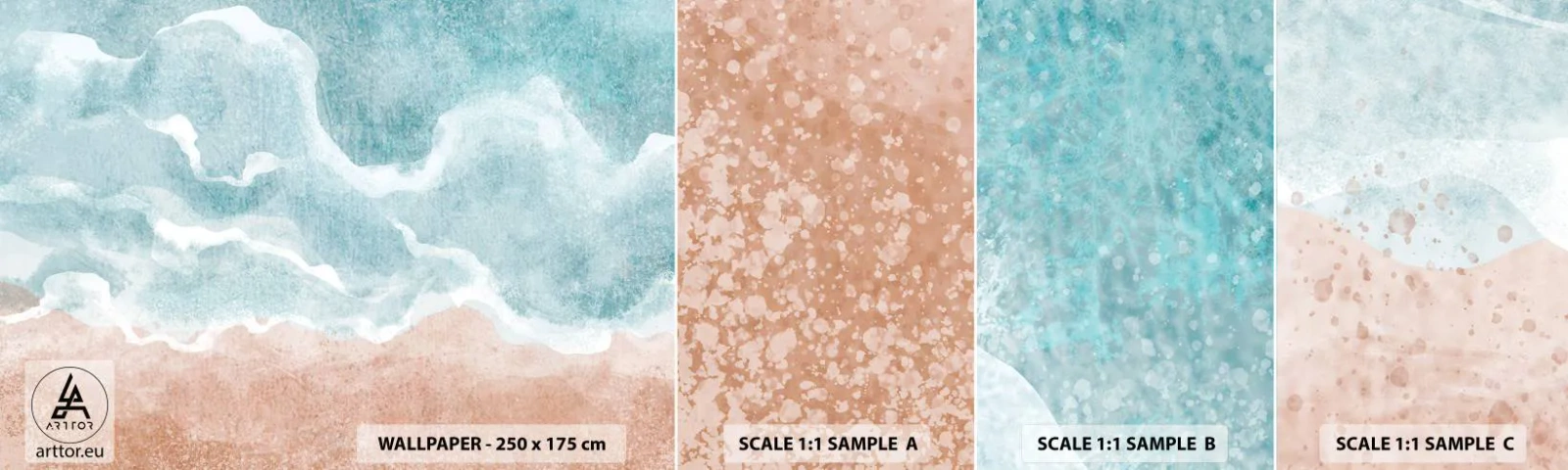 Campione Di Fotomurale Standard Eco - Astrazione nebulosa - Spiaggia, Paesaggio, Mare - 100x30 cm