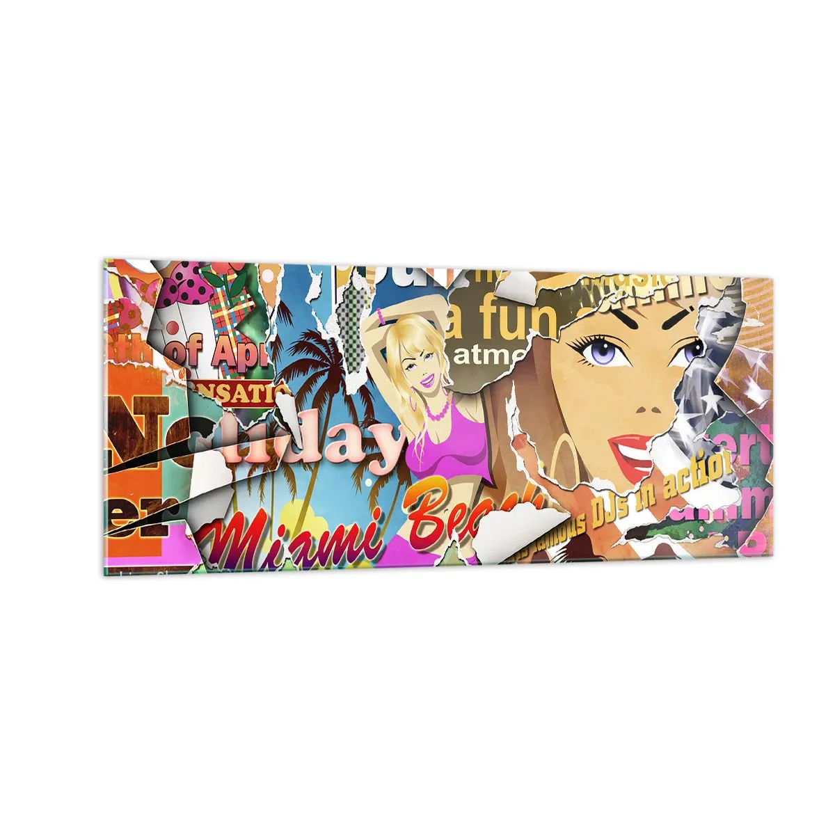 Quadro su vetro - Retrospettiva di vacanza - 100x40 cm