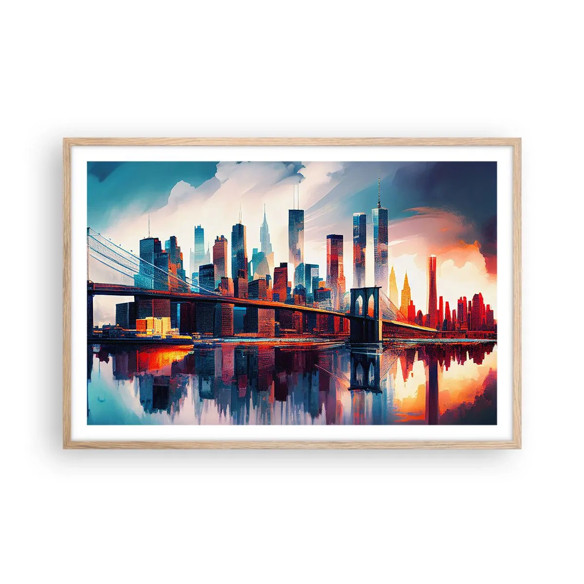 Poster in cornice rovere chiaro - Una New York spettacolare - 91x61 cm