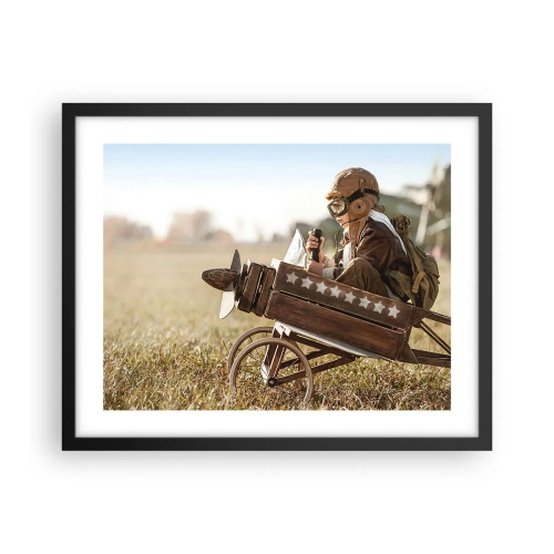Poster in cornice nera - Decollo verso i sogni - 50x40 cm