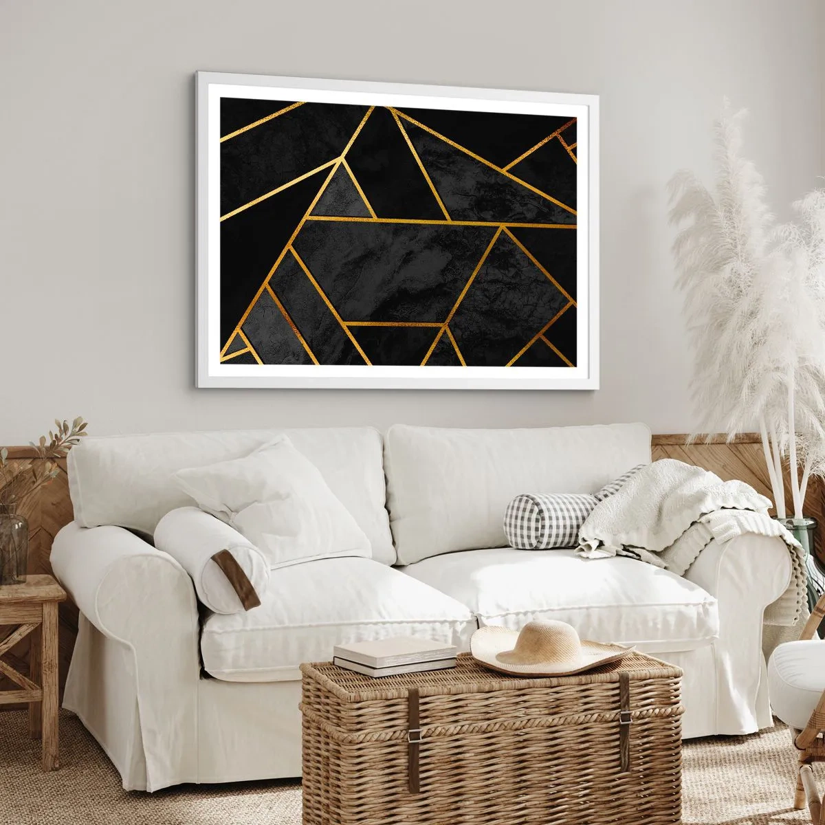 Poster in cornice bianca - Oscurità e luce - 50x40 cm