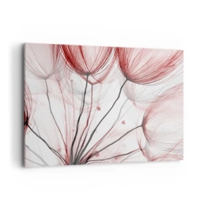 Quadro su tela - Stampe su Tela - Delicati fiori nei toni del rosso su uno sfondo chiaro - 120x80cm - Prima del decollo - Decorazione murale moderna per soggiorno e camera da letto ARTTOR