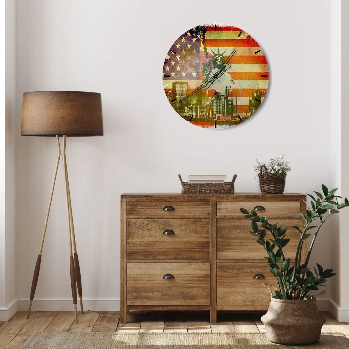 Orologio da parete - Orologio in Vetro - Viva l'America! - 40x40 cm
