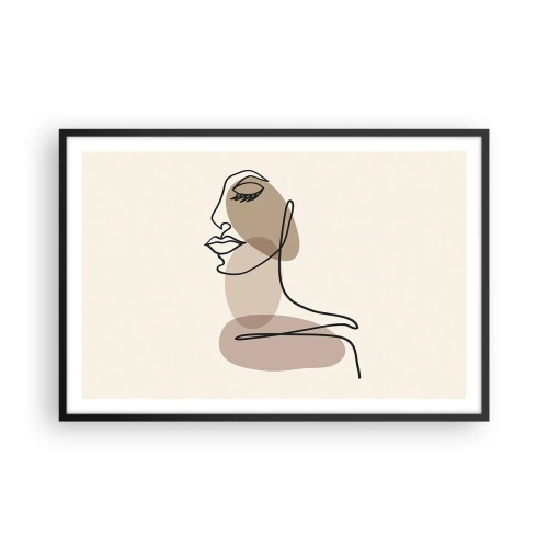 Poster in cornice nera - Ascoltando se stessa - 91x61 cm