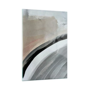 Quadro su vetro - Arco astratto nei toni del grigio e del nero - 50x70cm - Composizione: arco di nero e grigio - Decorazione murale moderna per soggiorno e camera da letto ARTTOR