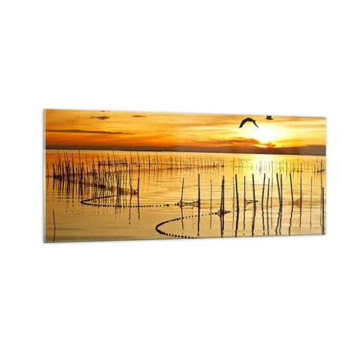 Quadro su vetro - Alla pesca - 100x40 cm