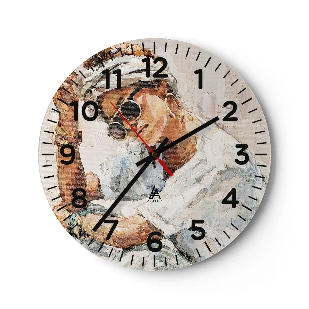 Orologio da parete - Orologio in Vetro - Ritratto in pieno sole - 40x40 cm