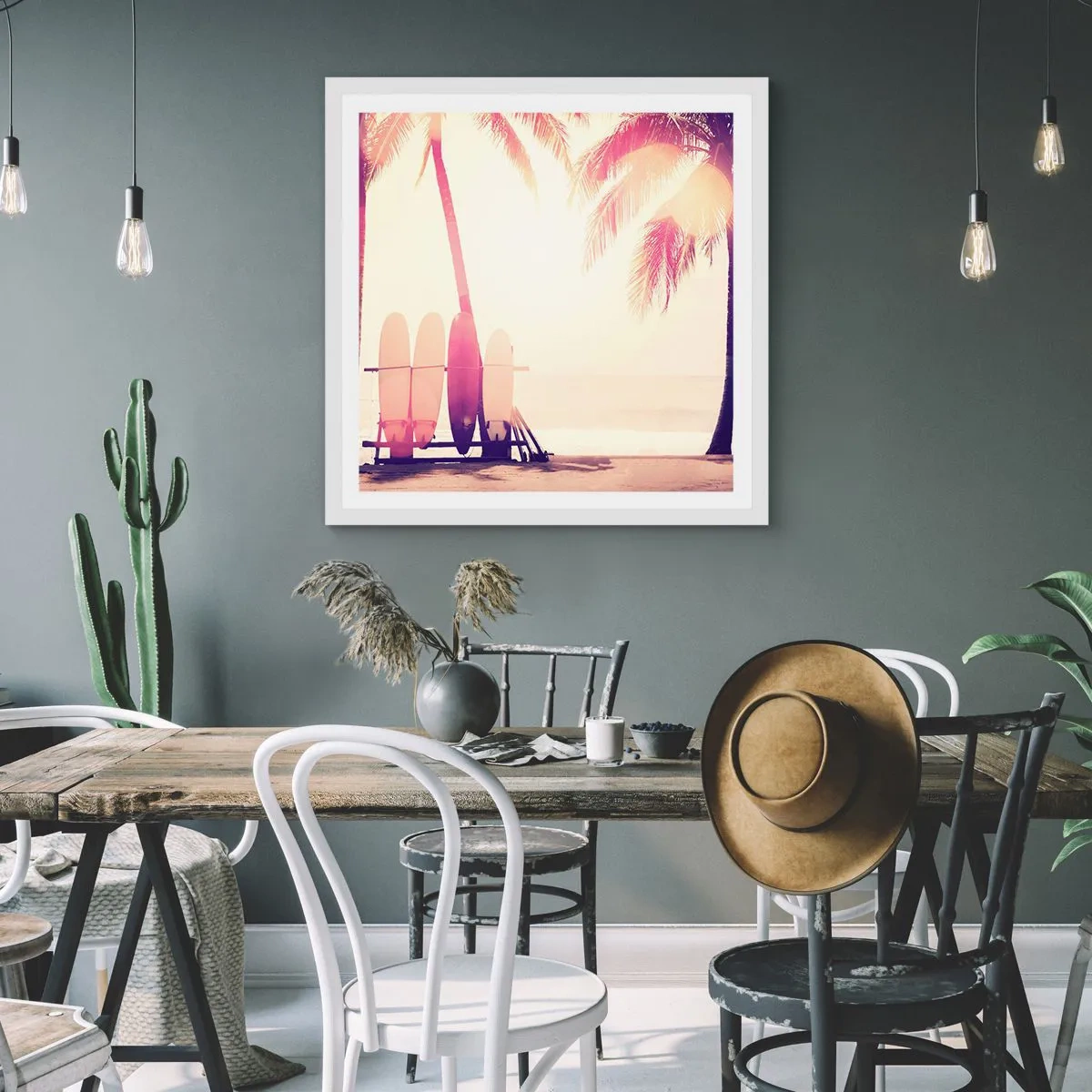 Poster in cornice bianca - Sarà un giorno fantastico - 30x30 cm