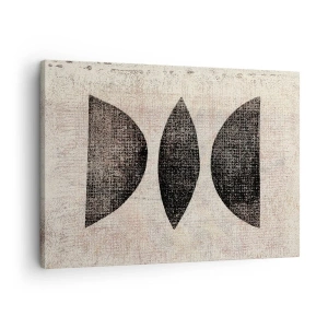 Quadro su tela - Stampe su Tela - Forme etniche in toni scuri su sfondo chiaro - 70x50cm - Astrazione etnica - Decorazione murale moderna per soggiorno e camera da letto ARTTOR