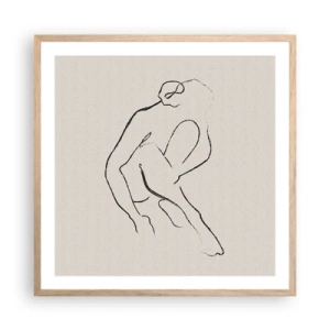 Poster in cornice rovere chiaro - Schizzo intimo - 60x60 cm