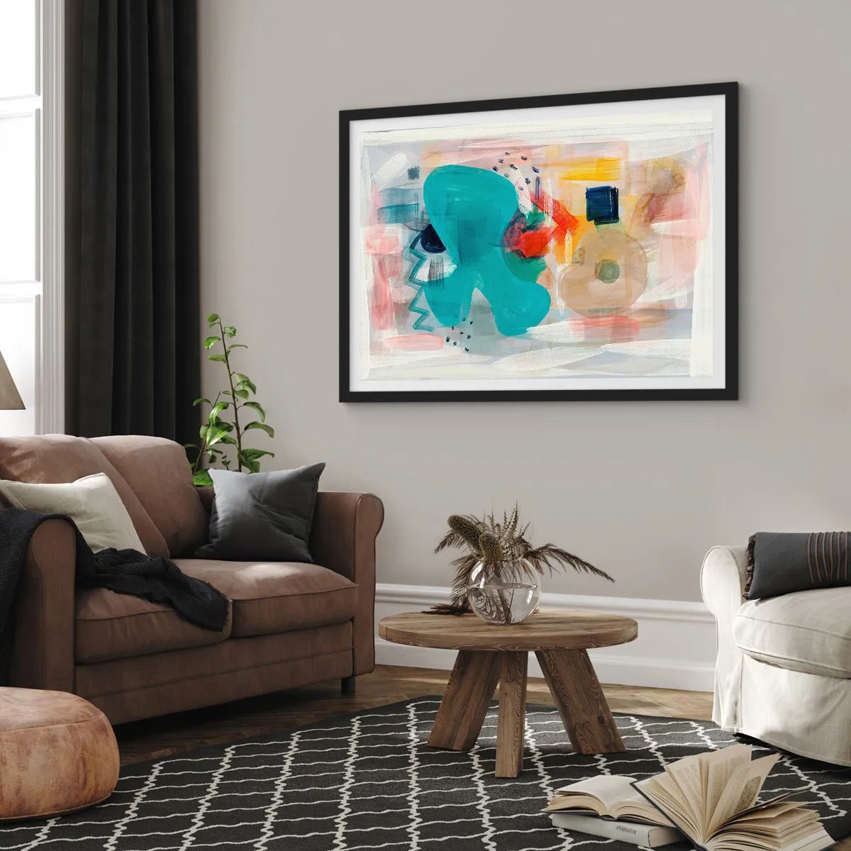 Poster in cornice nera - Il gioco dei colori - 50x40 cm