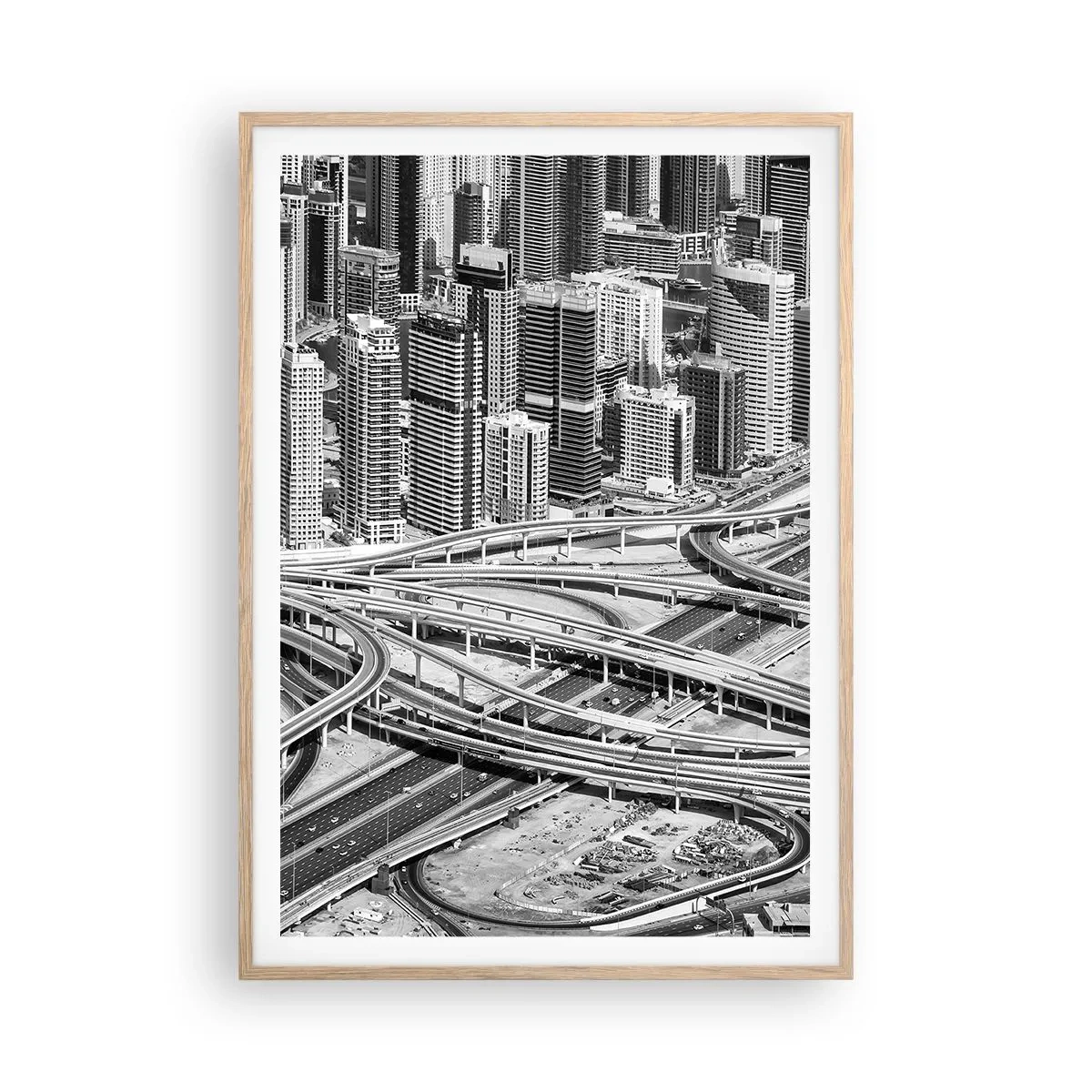 Poster in cornice rovere chiaro - Dubai - città impossibile - 70x100 cm
