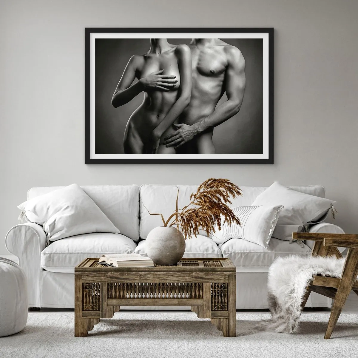 Poster in cornice nera - Adamo ed Eva - 40x30 cm