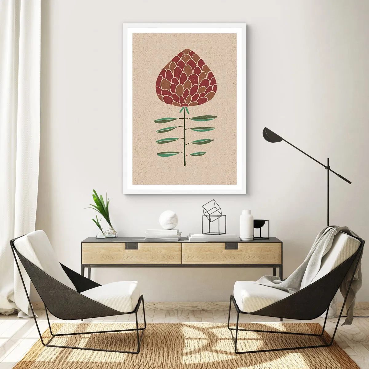 Poster in cornice bianca - Che grande pigna - 70x100 cm