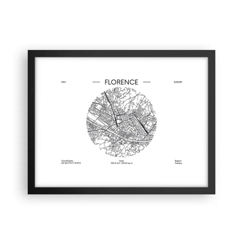 Poster in cornice nera - Anatomia di Firenze - 40x30 cm