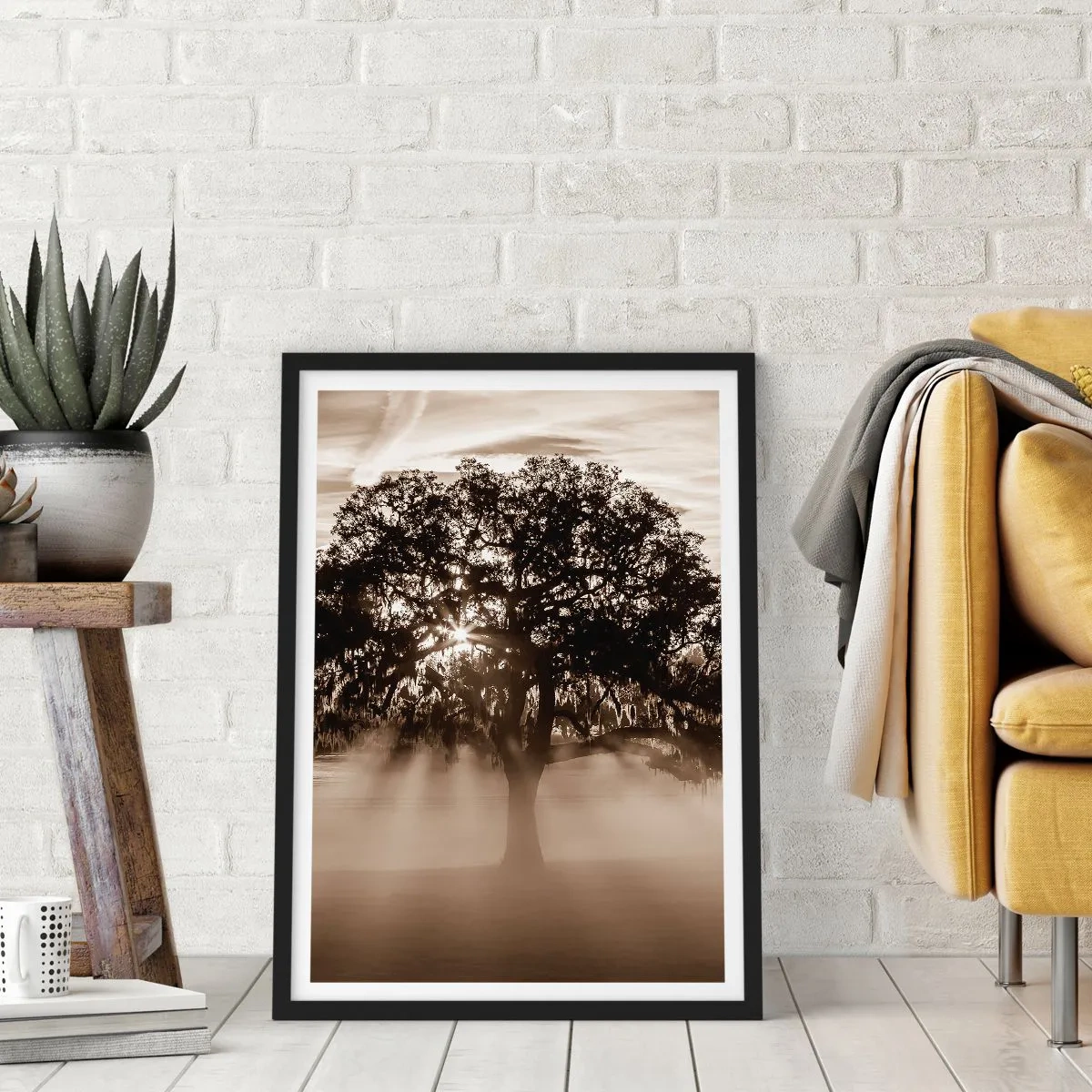 Poster in cornice nera - L'albero delle sole buone notizie - 40x50 cm