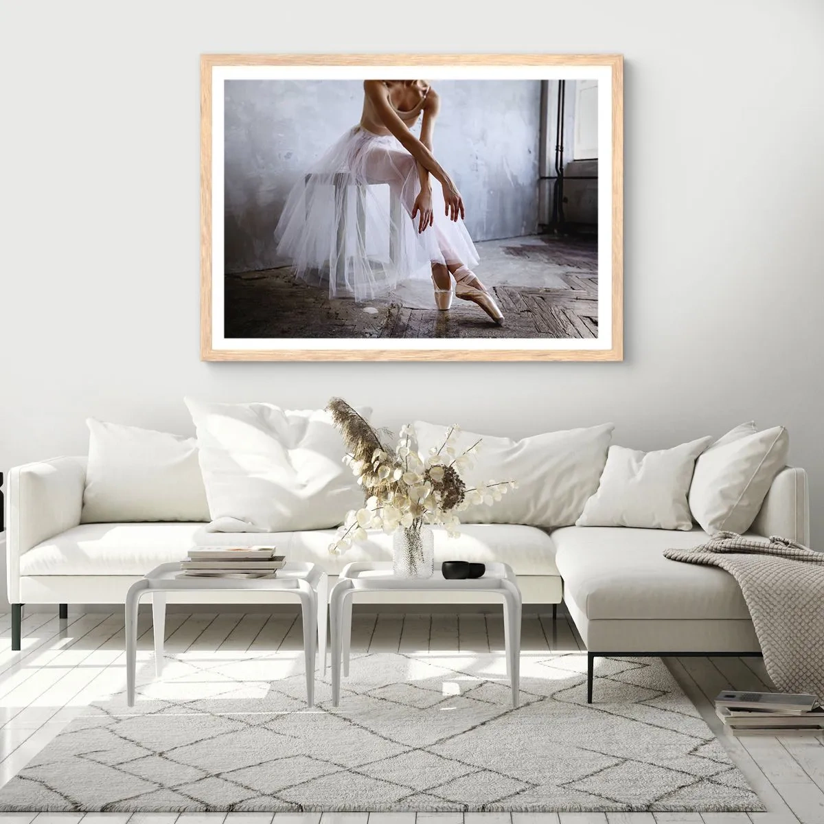 Poster in cornice rovere chiaro - Prima che si accendano le luci del palco - 91x61 cm