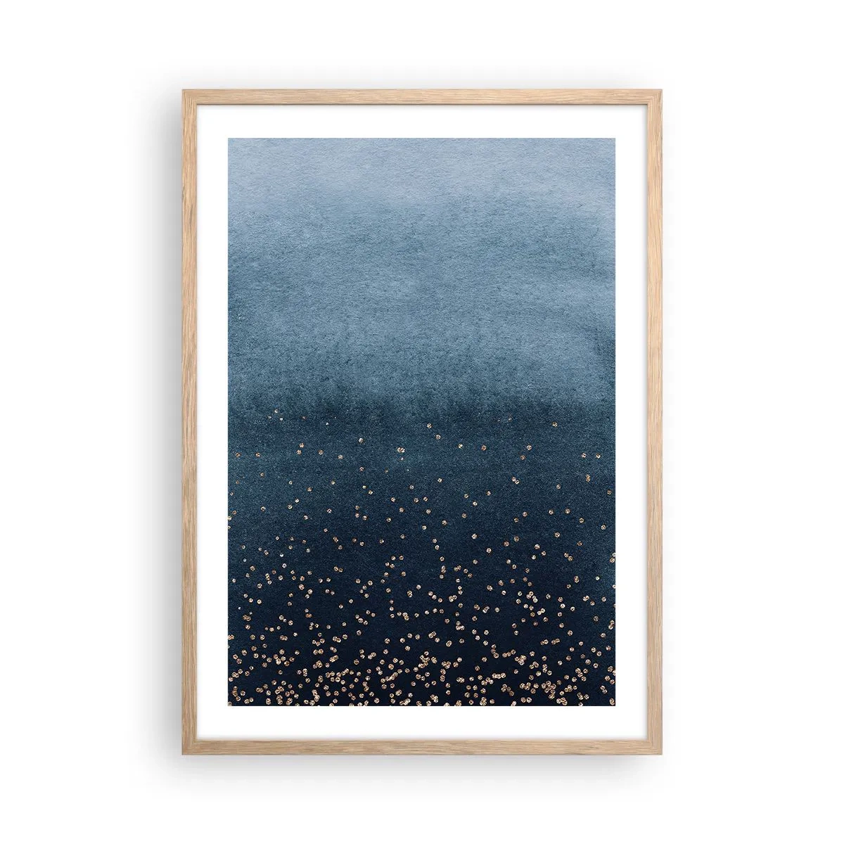 Poster in cornice rovere chiaro - Composizione: fasi blu - 50x70 cm