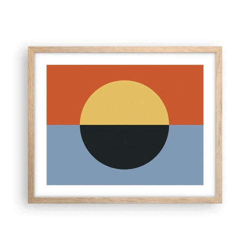 Poster in cornice rovere chiaro - Composizione di caldo e freddo - 50x40 cm