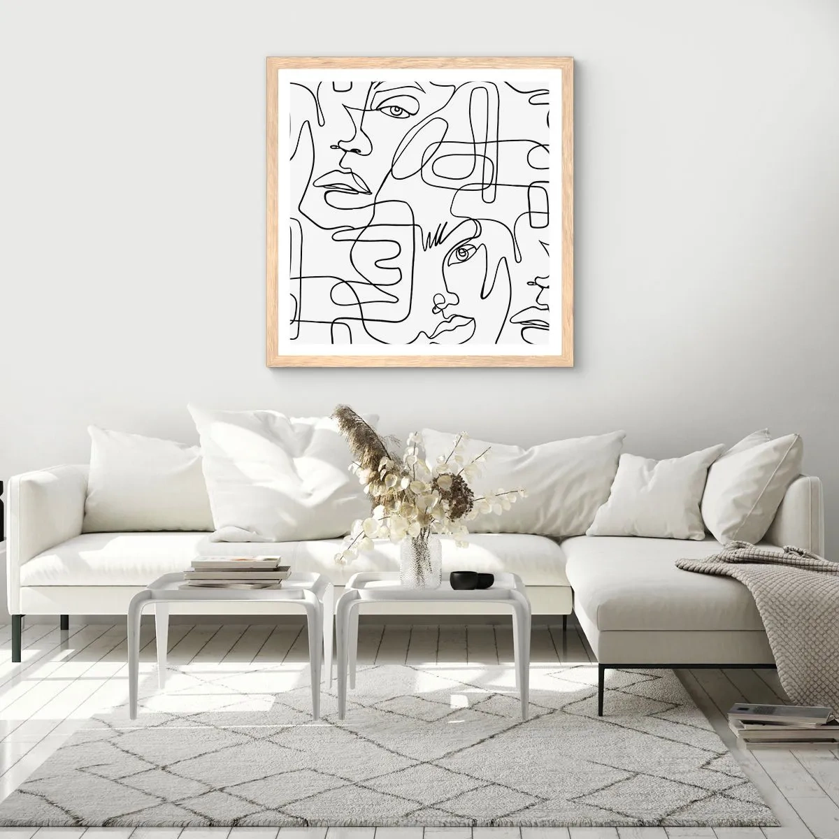 Poster in cornice rovere chiaro - Emozioni intrecciate - 60x60 cm