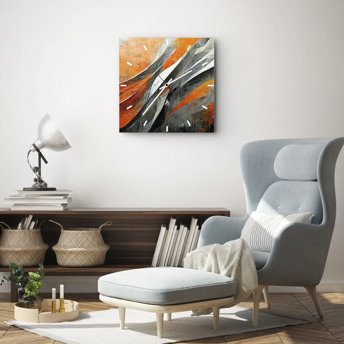 Orologio da parete - Orologio in Vetro - Caldo e freddo - 40x40 cm