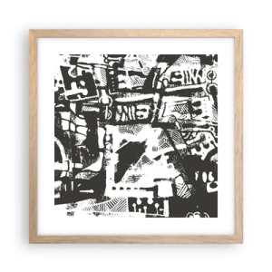 Poster in cornice rovere chiaro - Ordine o caos? - 40x40 cm